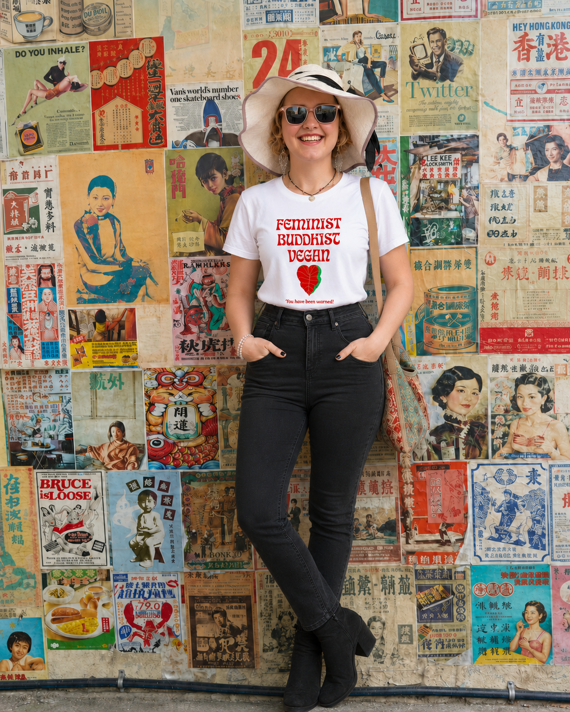 "Feminist, Buddhist, Vegan". Bodhi & Bold. Unisex Organic Cotton T-Shirt
