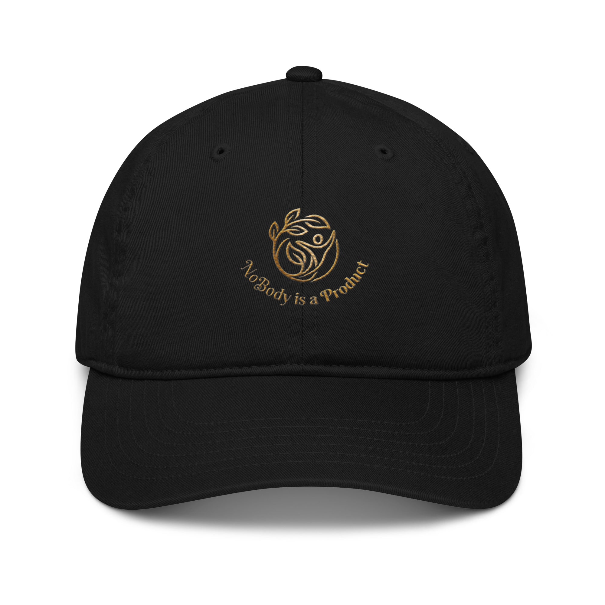 NoBody is a Product Organic cotton Baseball Cap (gold embroidered logo)