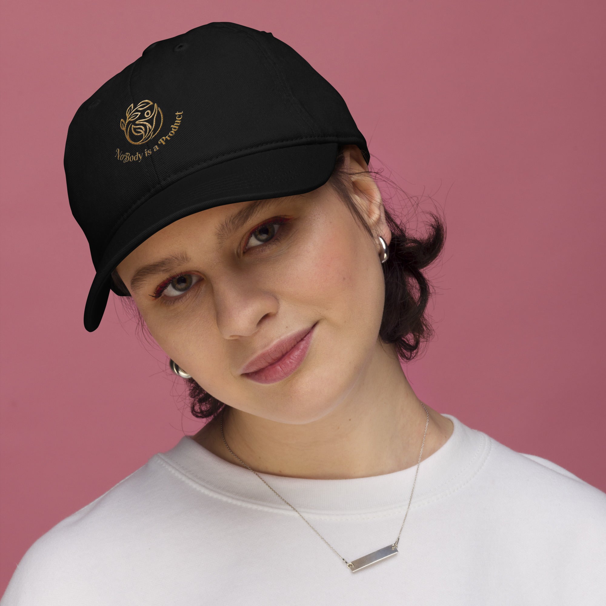 NoBody is a Product Organic cotton Baseball Cap (gold embroidered logo)