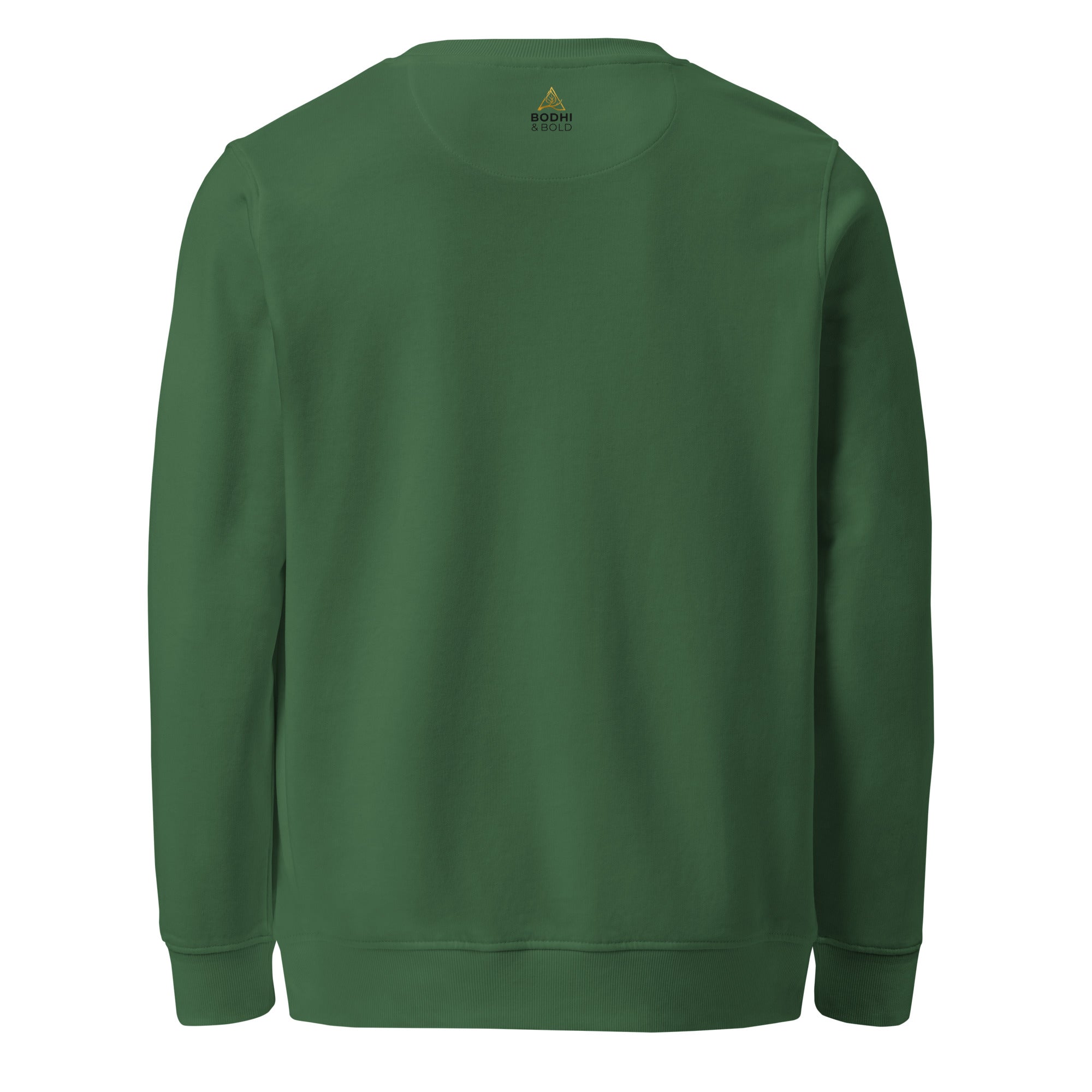 Bodhi & Bold. Unisex organic sweatshirt (gold and black print logo)