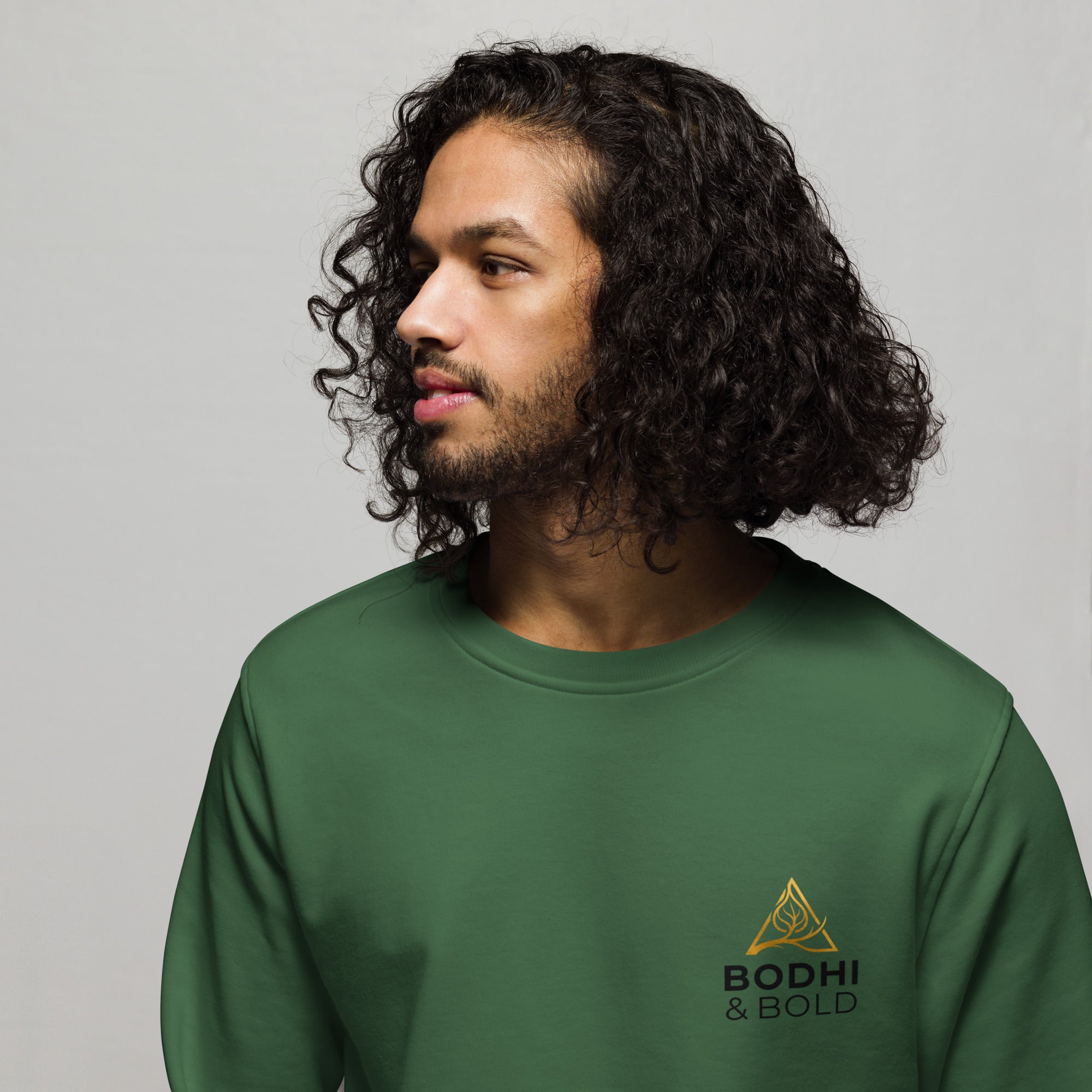 Bodhi & Bold. Organic cotton sweatshirt (gold and black printed logo)