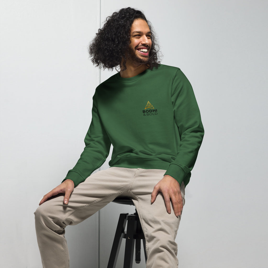 Bodhi & Bold. Organic cotton sweatshirt (gold and black printed logo)