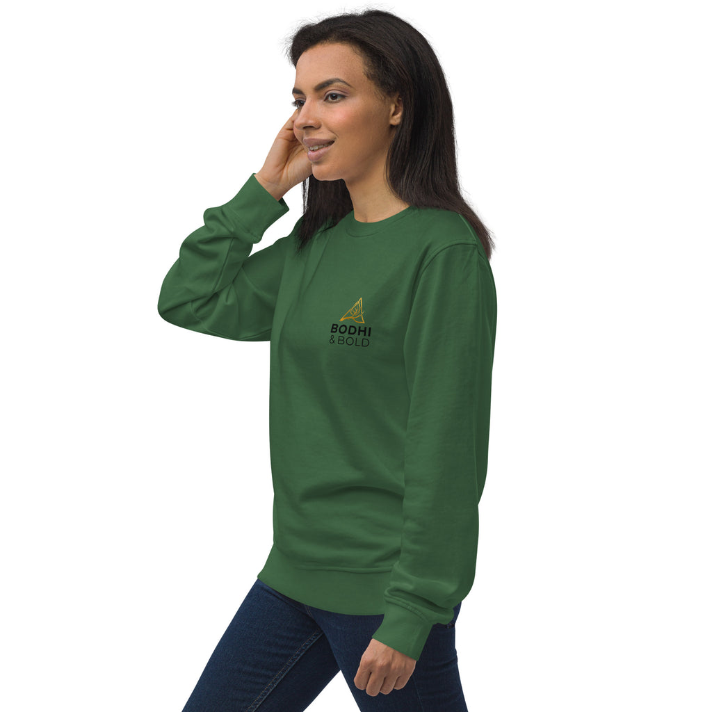 Bodhi & Bold. Organic cotton sweatshirt (gold and black printed logo)