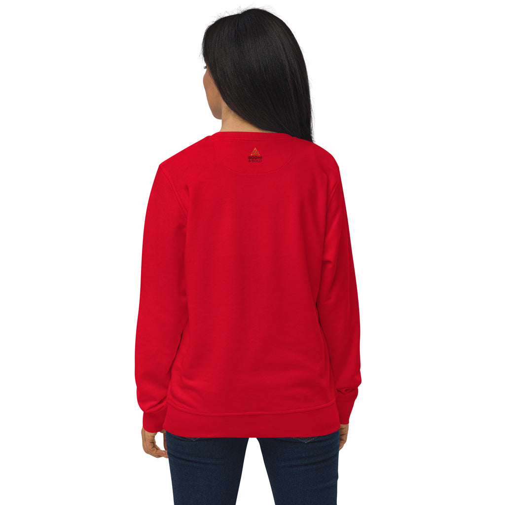 Bodhi & Bold. Unisex organic sweatshirt (gold and black print logo)