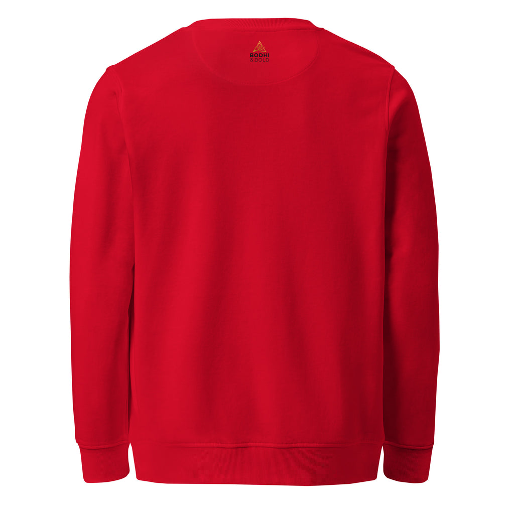 Bodhi & Bold. Unisex organic sweatshirt (gold and black print logo)