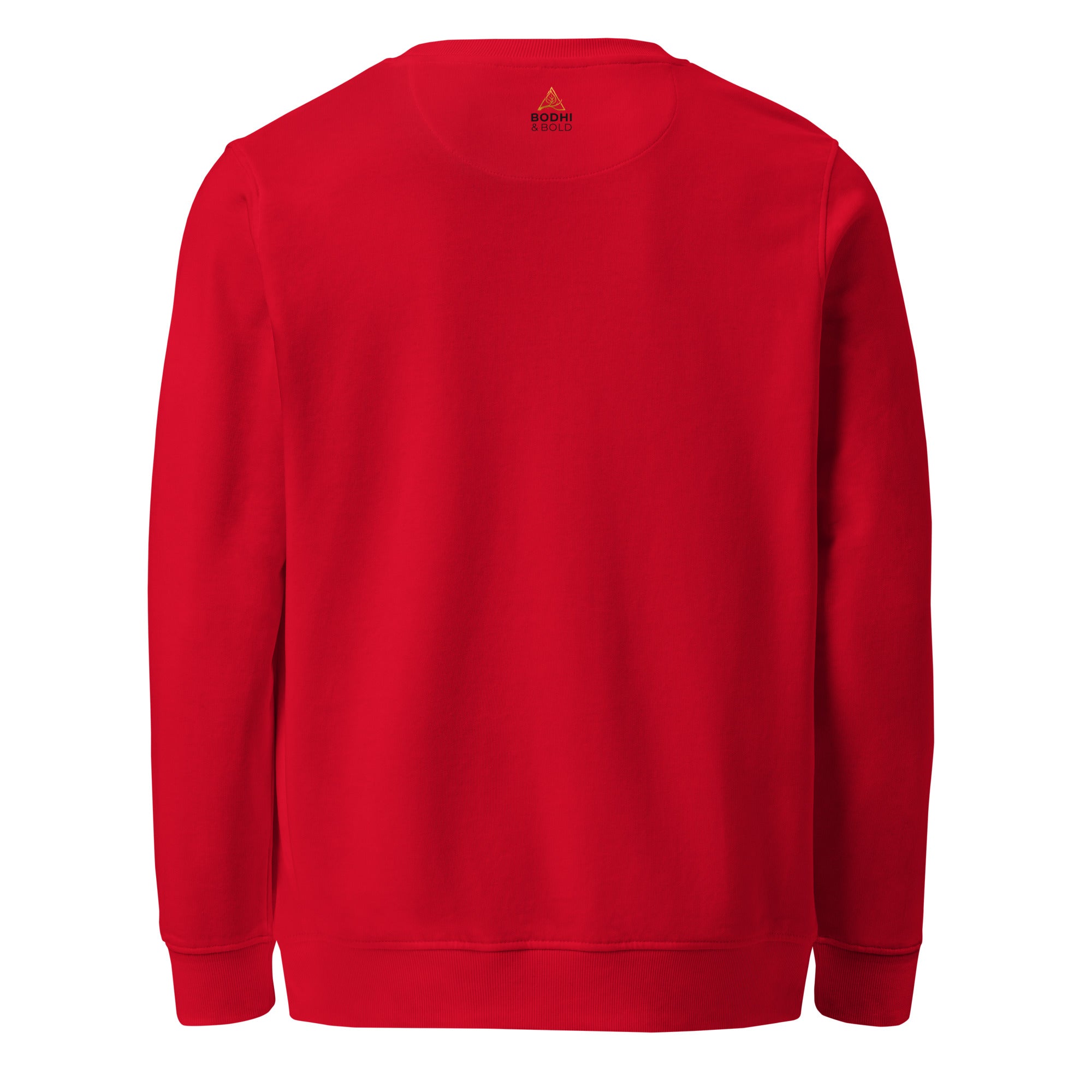 Bodhi & Bold. Unisex organic sweatshirt (gold and black print logo)