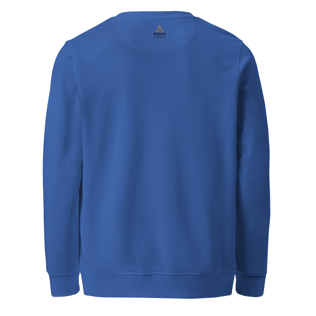 Bodhi & Bold. Unisex organic sweatshirt (gold and black print logo)